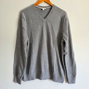 GAP Men's  Grey V Neck Cotton Sweater SZ XL